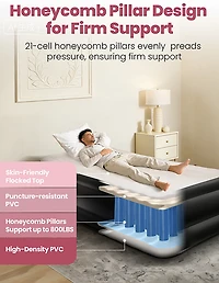 Cherimor 18 in. Series Twin XL Airbed with Built‑In Pump and Pillow‑Top Surface