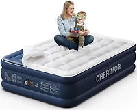 Cherimor 20 in. Series Queen Airbed with Built‑In Pump and Quilted Topper