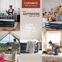 Cherimor 20 in. Series Queen Airbed with Built‑In Pump and Quilted Topper