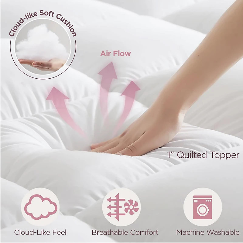 Cherimor 20 in. Series Queen Airbed with Built‑In Pump and Quilted Topper