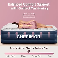 Cherimor 20 in. Series Queen Airbed with Built‑In Pump and Quilted Topper
