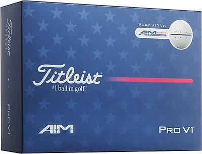 Titleist Pro V1 AIM Red, White, & Blue 1776 Golf Balls 12‑Pack
