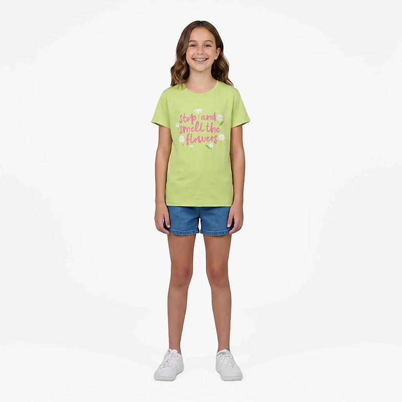 BCG Girls' Lifestyle Cotton Smell Flowers T-shirt