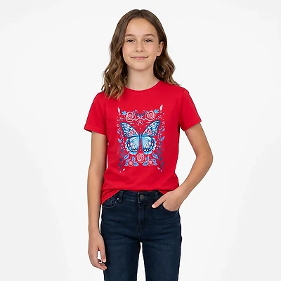 BCG Girls' Lifestyle Cotton Passionate Butterfly T-shirt