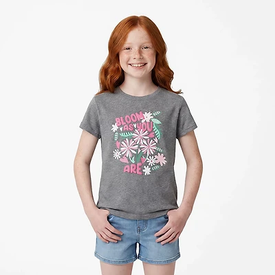 BCG Girls' Lifestyle Cotton Bloom Short Sleeve T-Shirt