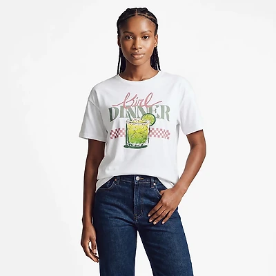 Live Outside the Limits Women's Girl Dinner Oversized Graphic T-shirt