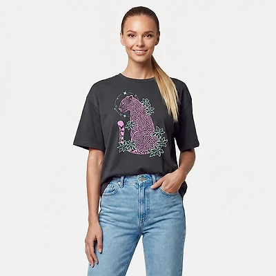 Live Outside the Limits Women's Neon Cheetah Oversized Graphic T-shirt