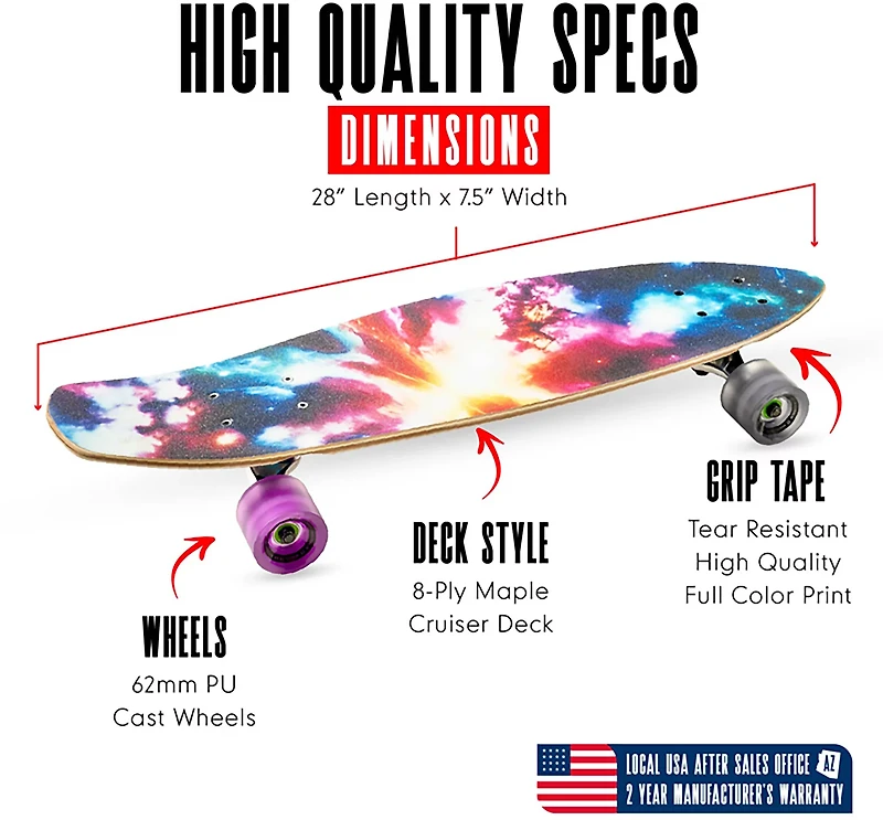 Madd Gear 28" Compact Cruiser Skateboard