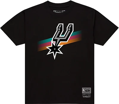 Mitchell & Ness Men’s San Antonio Spurs Logo Stripe T-shirt