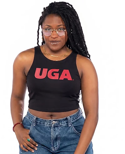 ZooZatz Women's University of Georgia First Down Crop Tank Top