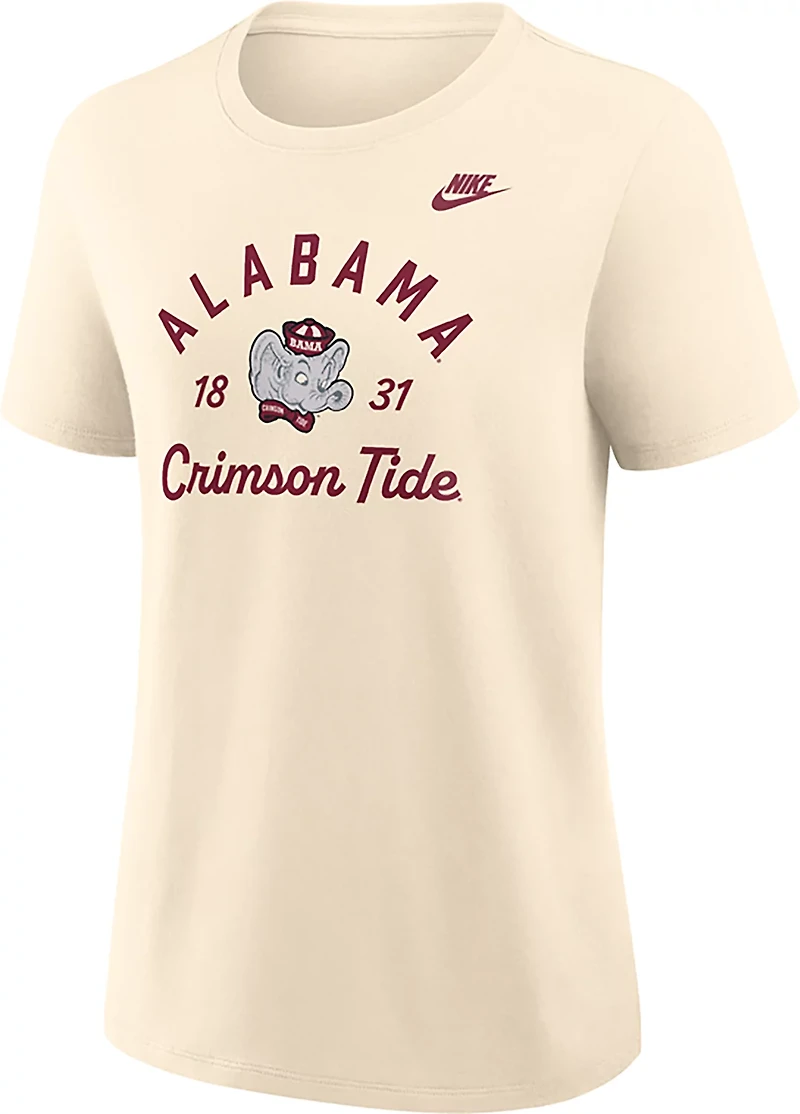 Nike Women's University of Alabama Team Name Arch Over Vault Logo Legacy Graphic T-shirt
