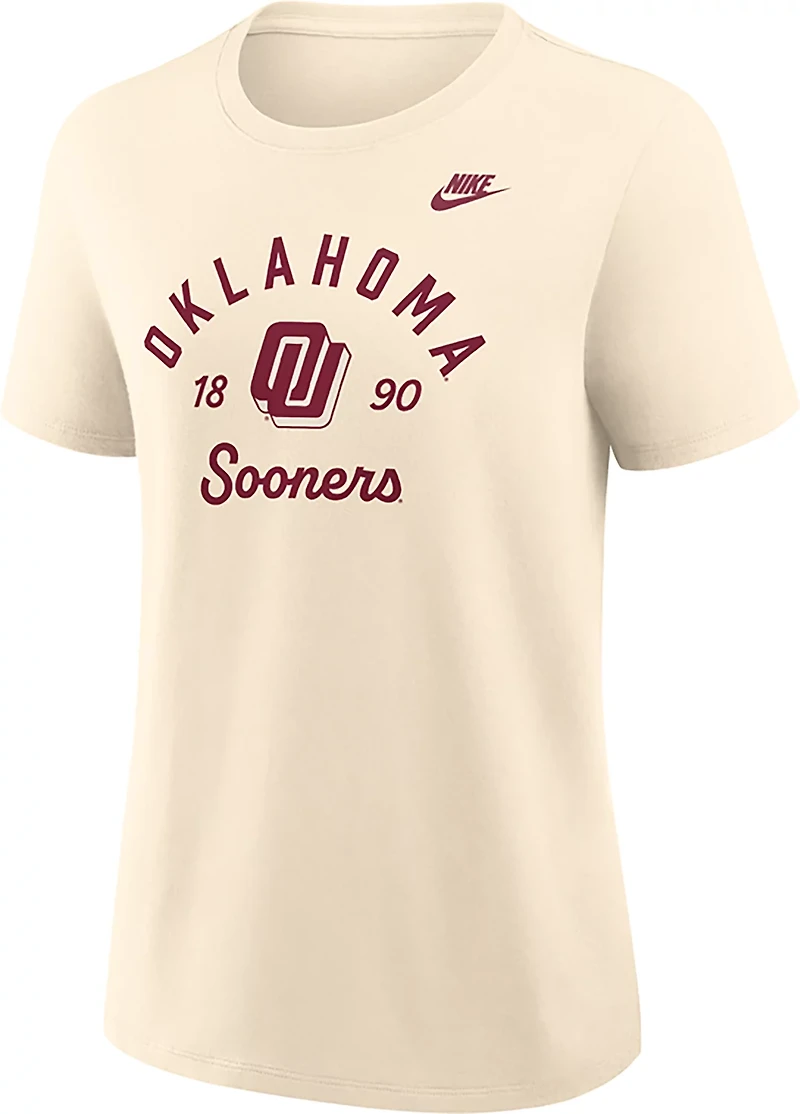 Nike Women's University of Oklahoma Team Name Arch Over Vault Logo Legacy Graphic T-shirt
