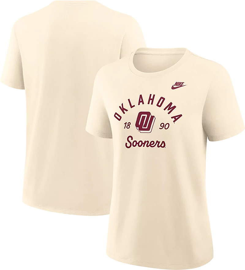 Nike Women's University of Oklahoma Team Name Arch Over Vault Logo Legacy Graphic T-shirt