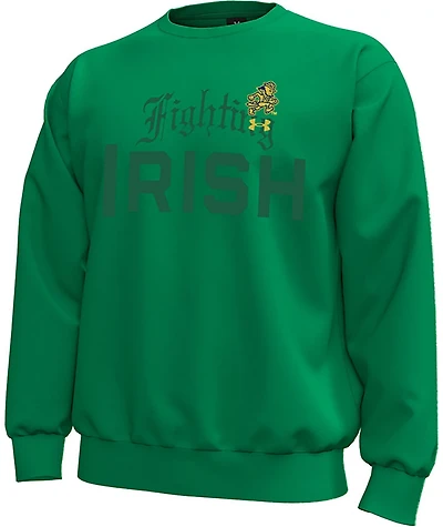 Under Armour Men's University of Notre Dame Wear Green Mascot Icon Fleece Hoodie