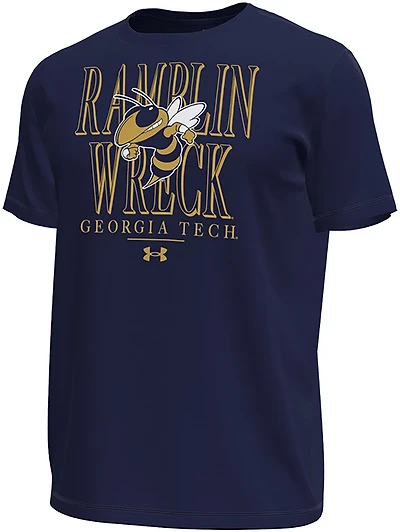 Under Armour Men's Georgia Tech Yellow Jackets Ramblin Wreck Stretch Short Sleeve T-shirt
