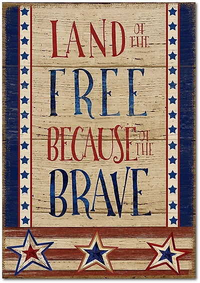 Courtside Market Celebrate 250 Land of the Free Flag Gallery-Wrapped Canvas 36 in x 24 in Wall Art with Wounded Warrior Project