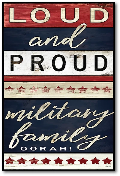 Courtside Market Celebrate 250 Proud Military Family Gallery-Wrapped Canvas 26 in x 18 in Wall Art with Wounded Warrior Project