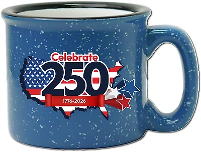 Courtside Market Celebrate 250 USA 19 oz Artisan Ceramic Mug with Wounded Warrior Project