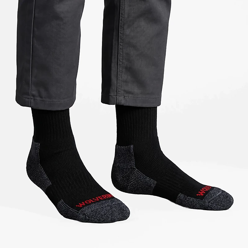 Wolverine Men's Steel Toe Cotton Crew Socks 2-Pack