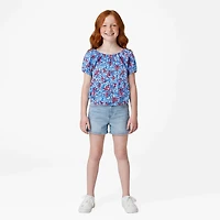 BCG Girls' Puff Sleeve Cinched T-shirt Dress