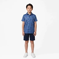 BCG Boy's Patriotic Print Short Sleeve Polo Shirt