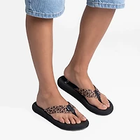 Freely Women's Cheetah Print Belted Flip Flops