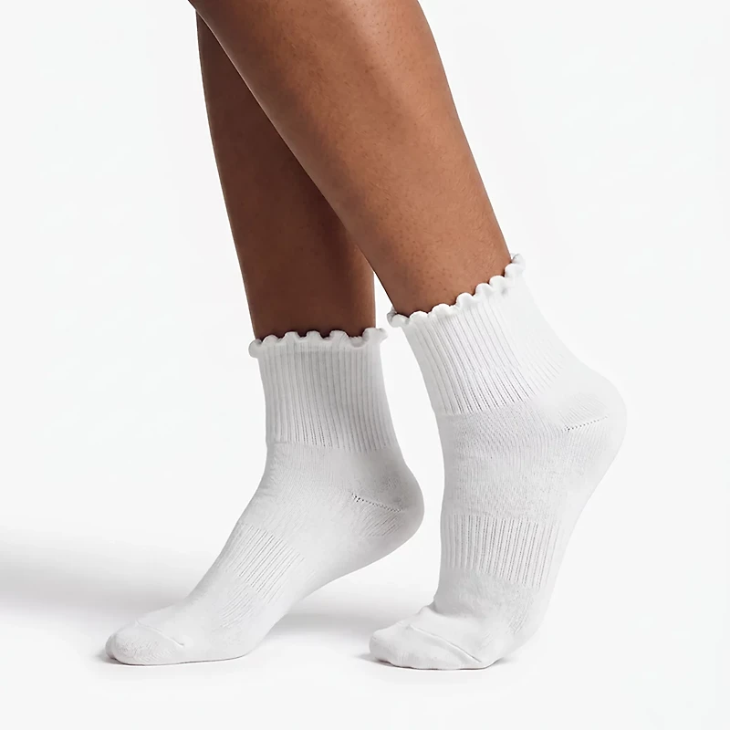 BCG Women's Sporty Ruffle Quarter Socks 6-Pack