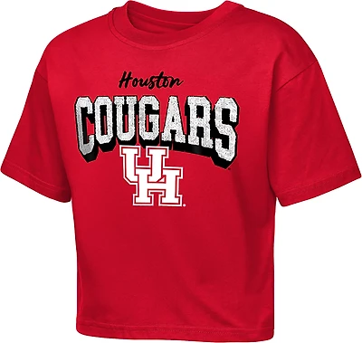 Outerstuff Girls' University of Houston Sequin Cheer Boxy Graphic T-shirt