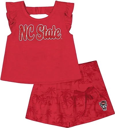 Colosseum Toddler Girls' North Carolina State University Joy Palm Shirt and Skort Set
