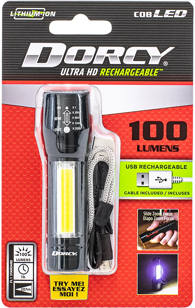 Dorcy 100 Lumen Ultra HD Aluminum LED Rechargeable Flashlight