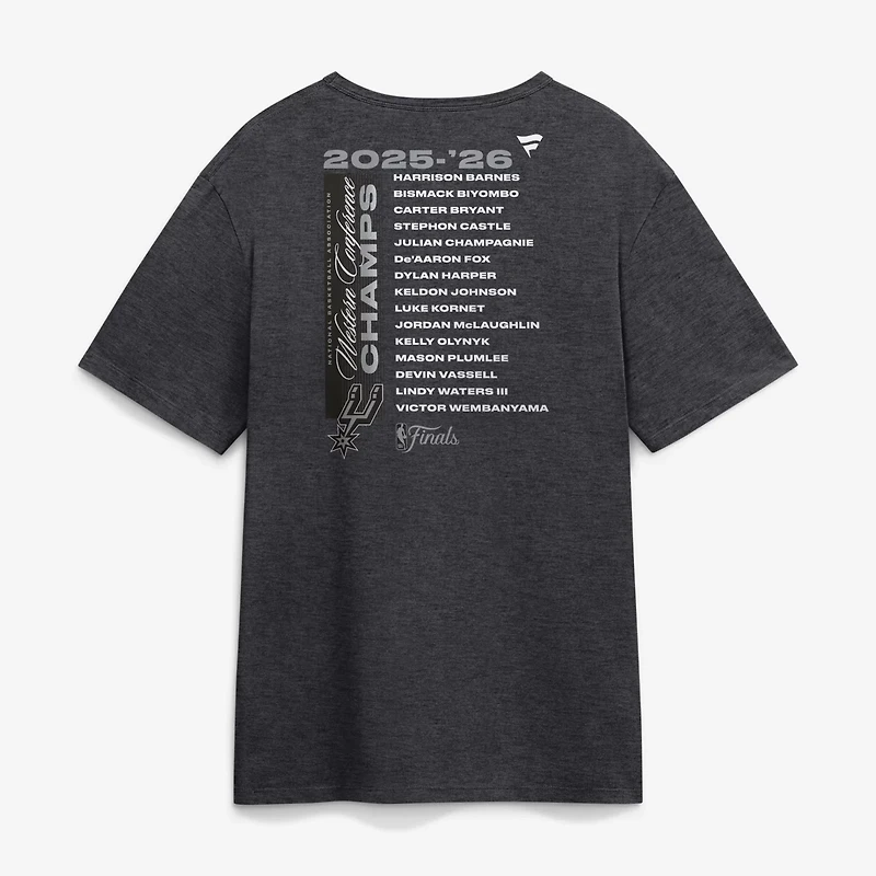 Fanatics Men's San Antonio Spurs 2026 NBA Conference Champions Roster Short Sleeve T-Shirt