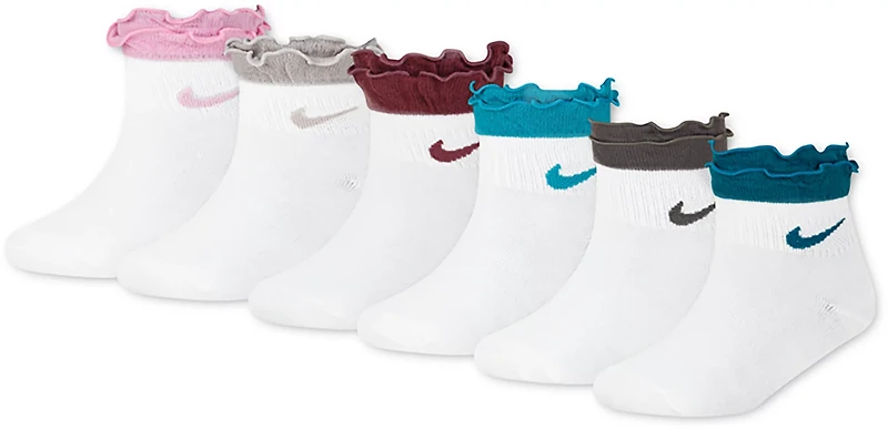 Nike Girls' Ruffle Ankle Socks 6-Pack