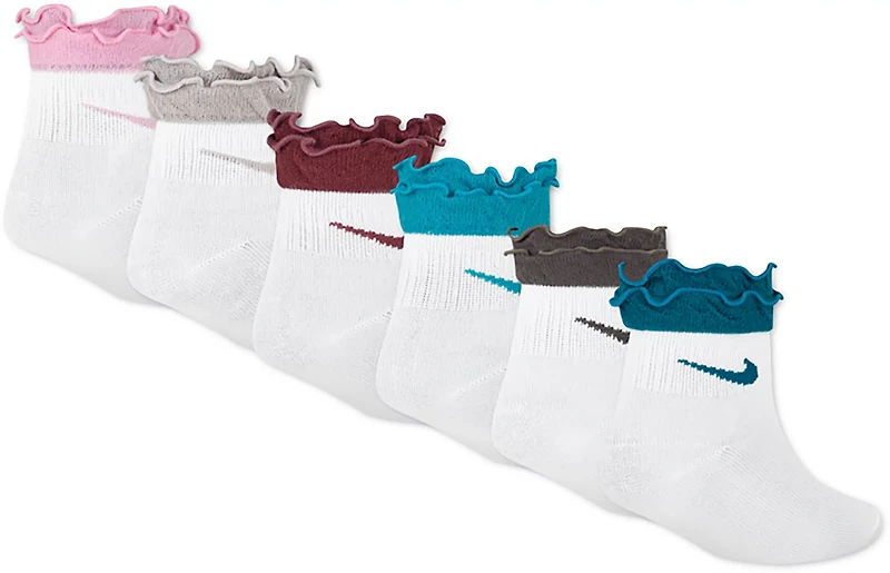 Nike Girls' Ruffle Ankle Socks 6-Pack