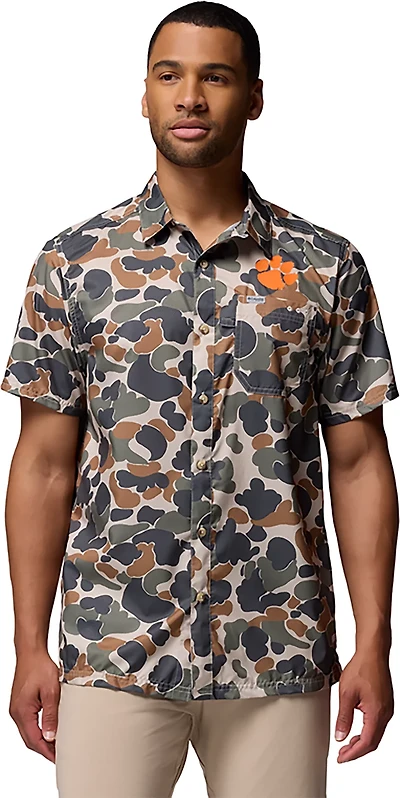 Columbia Sportswear Men's Clemson University Collegiate PFG Super Slack Tide Camo Shirt
