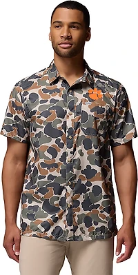 Columbia Sportswear Men's Clemson University Collegiate PFG Super Slack Tide Camo Shirt