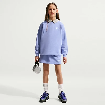 Nike Girls' Sportswear Club Fleece Oversized Crew Pullover