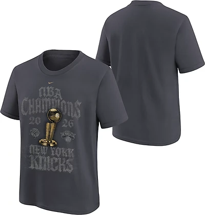 Nike Youth New York Knicks 2026 NBA Finals Champions Locker Room Short Sleeve T-Shirt