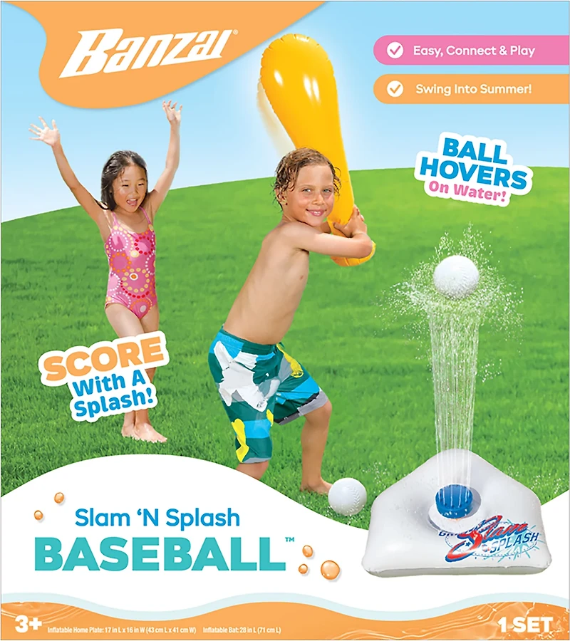 Banzai 5-Piece Grand Slam 'N Splash Water Hover Baseball Tee Set