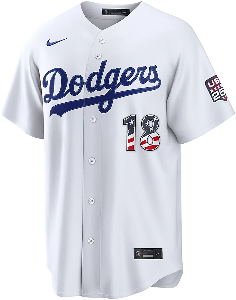 Nike Men's Los Angeles Dodgers USA 250 4th of July Home Stadium Jersey Yoshinobu Yamamoto