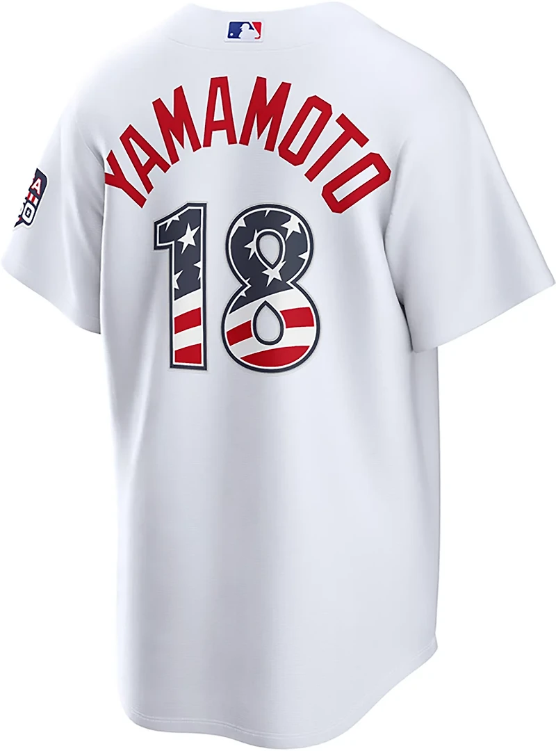 Nike Men's Los Angeles Dodgers USA 250 4th of July Home Stadium Jersey Yoshinobu Yamamoto