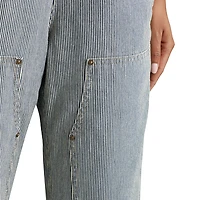 Carhartt Women's Relaxed Fit Denim Railroad Striped Bib Overall