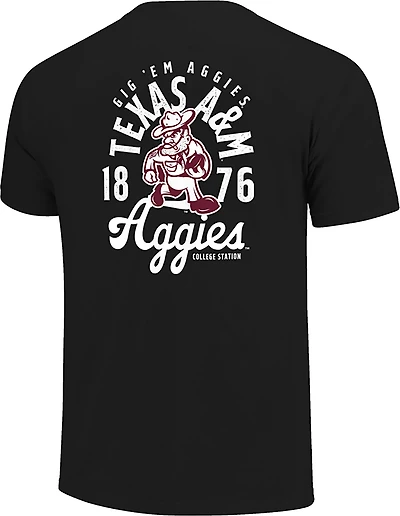 Image One Men's Texas A&M University Mascot Overlay CC DS Short Sleeve T-shirt
