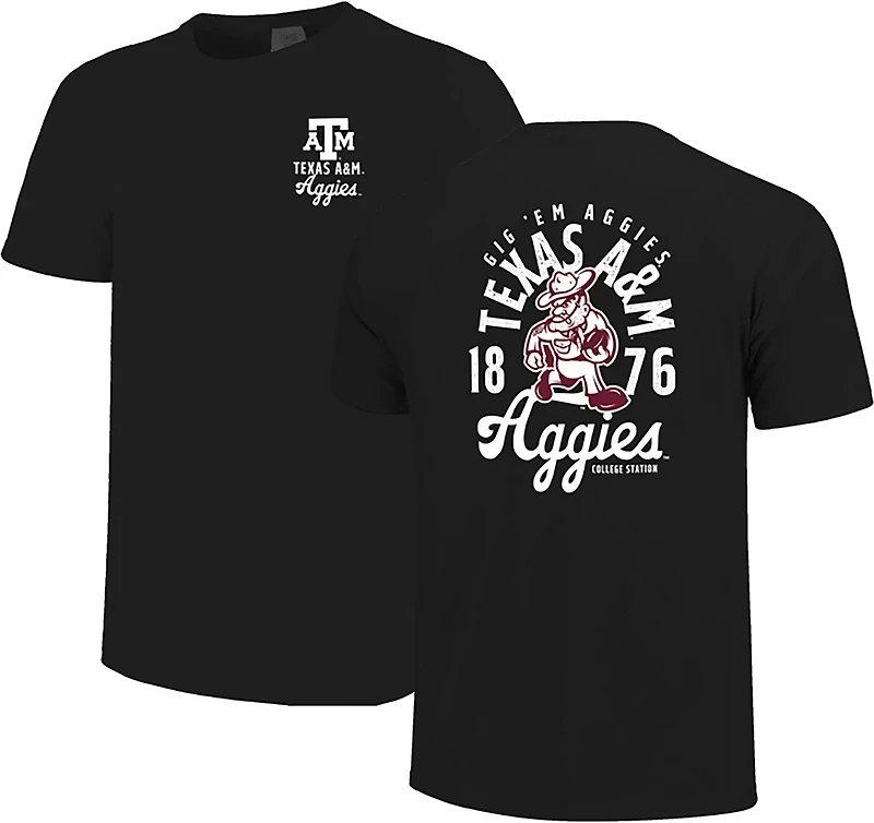 Image One Men's Texas A&M University Mascot Overlay CC DS Short Sleeve T-shirt