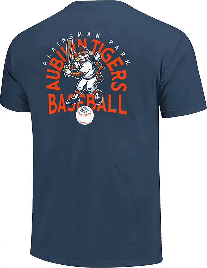 Image One Men's Auburn Tigers Baseball Aubie Signed Ball DS Short Sleeve T-shirt