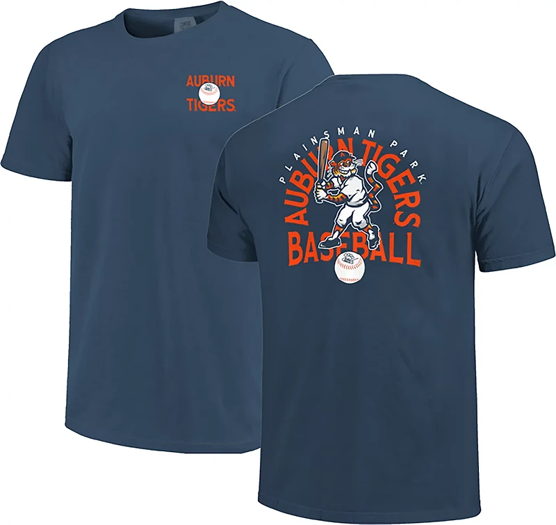 Image One Men's Auburn Tigers Baseball Aubie Signed Ball DS Short Sleeve T-shirt