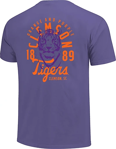 Image One Men's Clemson Tigers Mascot Overlay CC DS Short Sleeve T-shirt