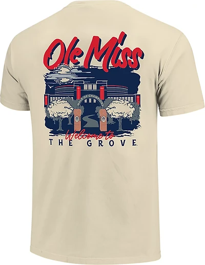 Image One Men's University of Mississippi Hand Drawn Campus Stack Graphic T-shirt
