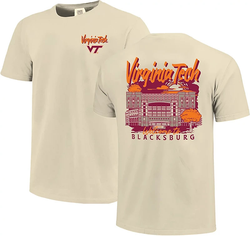 Image One Men's Virginia Tech Hand Drawn Campus Stack Graphic T-shirt