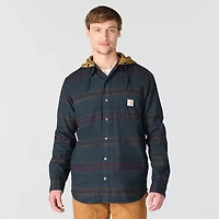 Carhartt Men's Rugged Flex Relaxed Fit Flannel Fleece Lined Hooded Shirt Jac