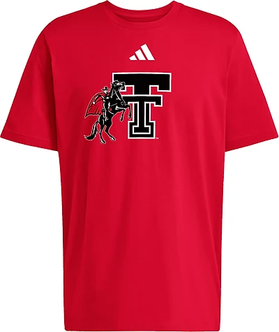adidas Men's Texas Tech University Oversize Locker Logo Graphic T-shirt